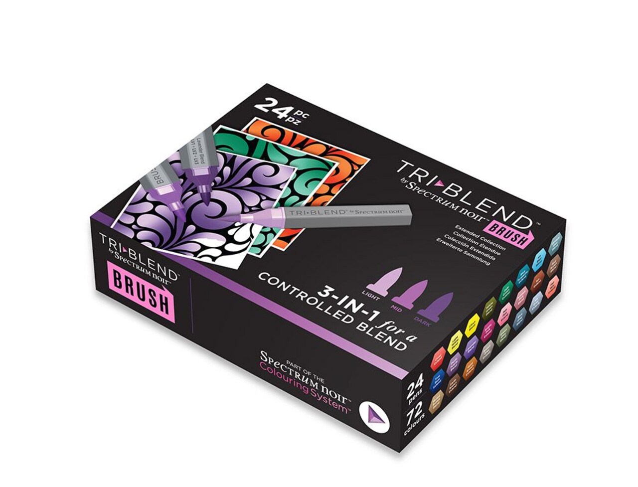 Spectrum Noir TriBlend Brush - Extended Collection - 24 Pens (72 Shades)
